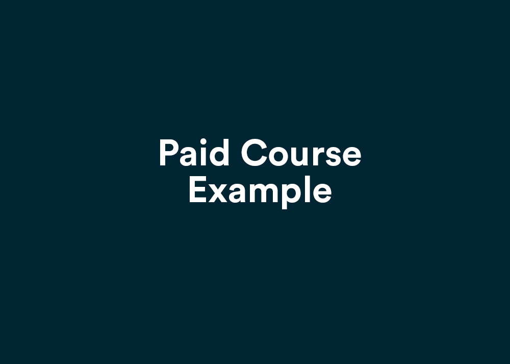 Paid Course Example
